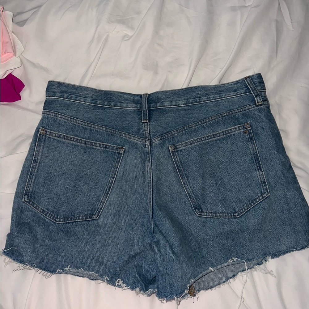 Madewell Blue Jean Shorts High-Waisted Distressed